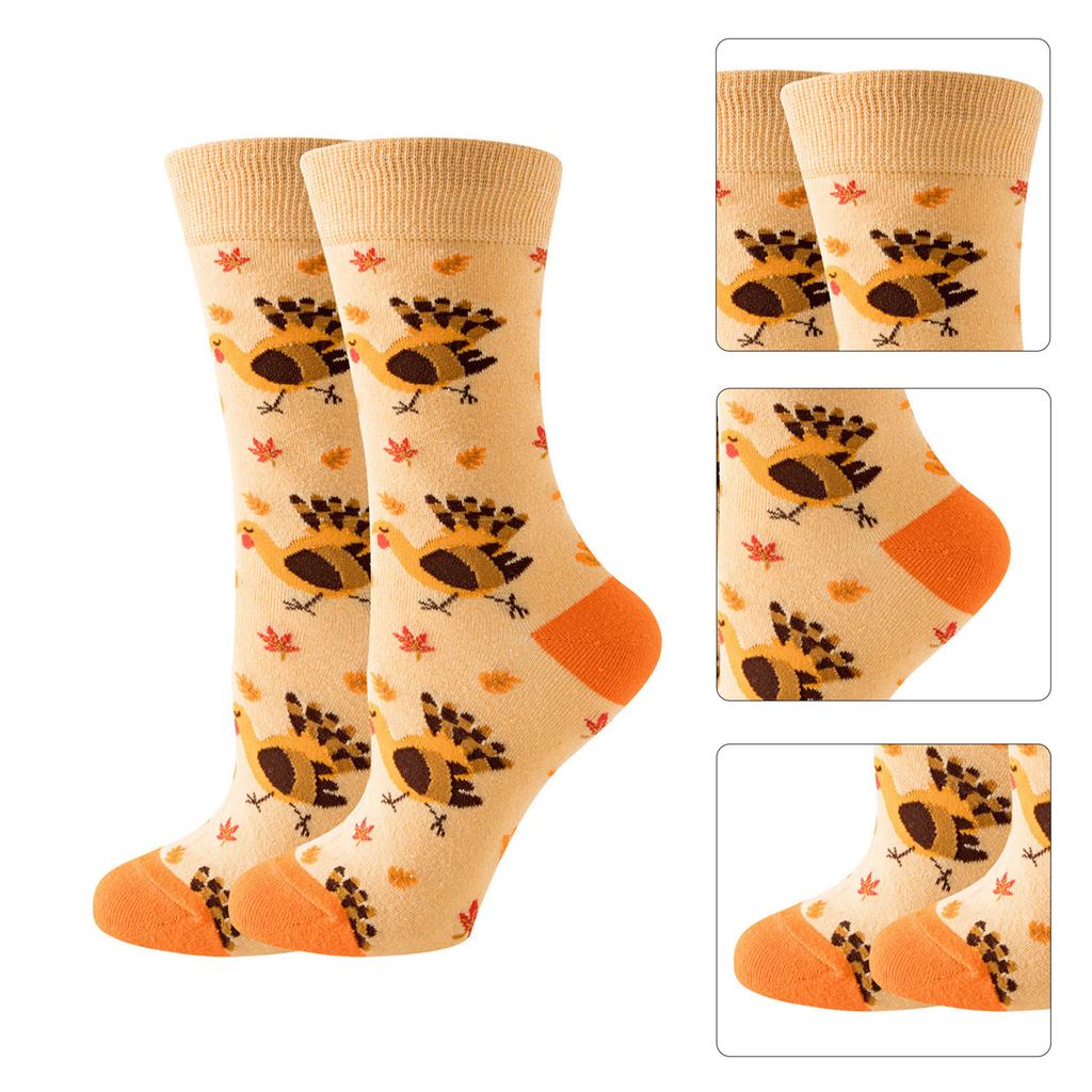 Women Men Thanksgiving Socks with Unique Fall Patterns Pumpkins Maple Leaves Turkey Prints Socks for Holiday Gatherings