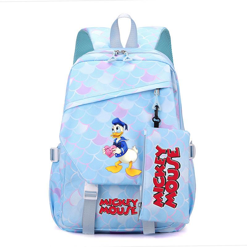 3 Piece School Backpack Set for Students Large Capacity Oxford Cloth Schoolbag with Shoulder Strap and Pencil Case