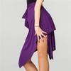 Latin Dance Skirt with Adjustable Tie Asymmetrical Wrap Style with Hip Scarf for Practice and Performance