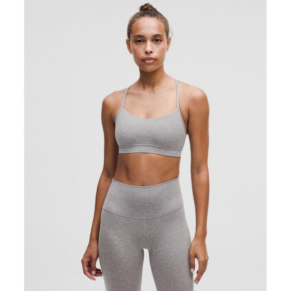 

Lululemon Flow Y BrA Nulu Light Support AC Cups heathered Core Medium Grey 8