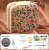 Retro-Style Faux PU Leather Sewing Box with Needle and Thread Set - Portable Household Essential Kit