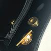 CHANEL Quilted Double Chain Bag Shoulder Bag enamel Black/Gold