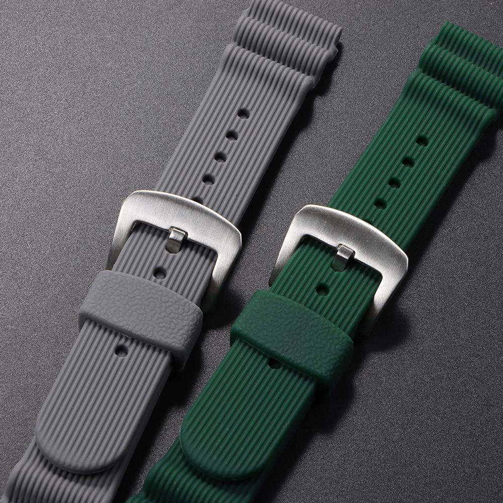 22mm Sportowy Silikonowy Pasek do Zegarka dla Seiko Kobiety Mężczyźni Wodoodporny Gumowy Pasek Nurkowy dla Wodnego Ducha Akcesoria do Bransoletki na Nadgarstek