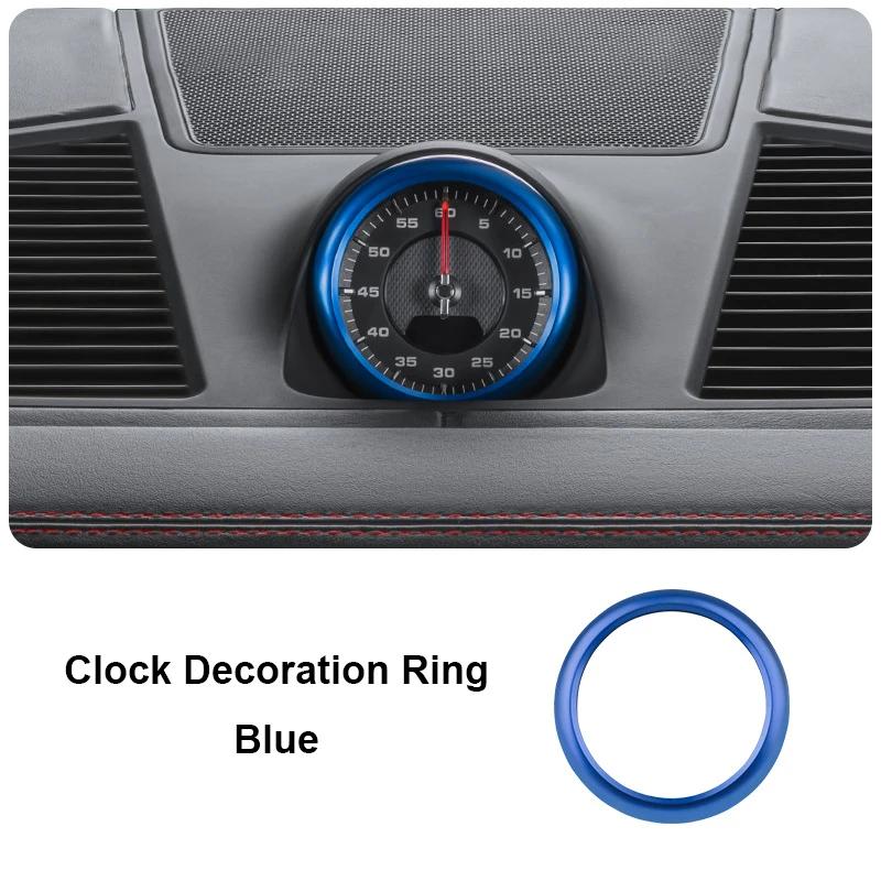 Car Clock Decoration Ring Stopwatch Compass Stopwatch Sticker Decoration Trim For Porsche Cayenne Macan Panamera 911 718