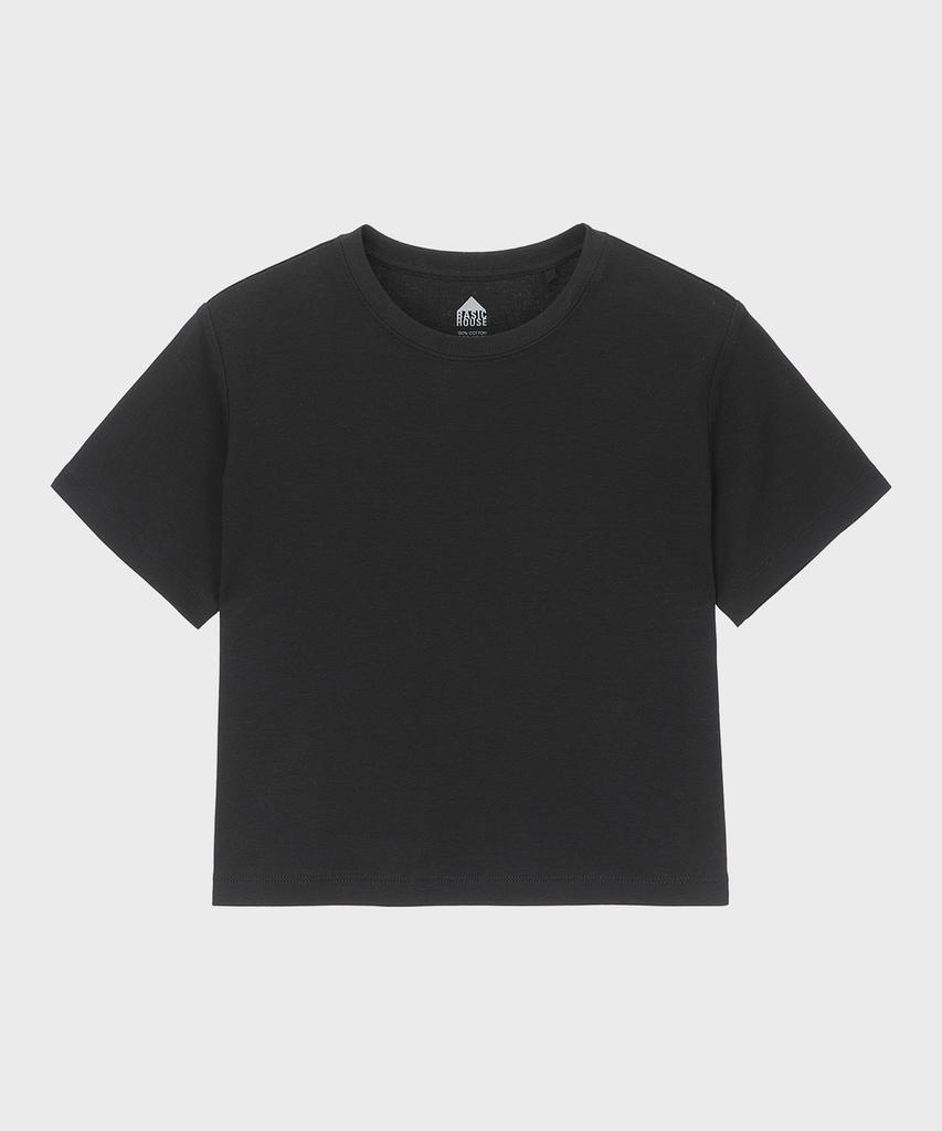 BASIC HOUSE [2Pack] Women'S Round Cropped Short Sleeve T-Shirt 2 Pack (10 Colors) Lats0202