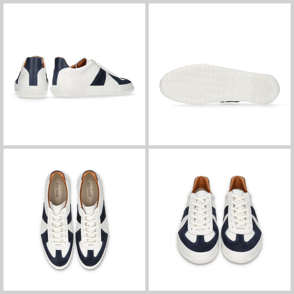 M Size Sneakers for Men and Women [Spingle] SP-1047 White/Navy (25.5cm)