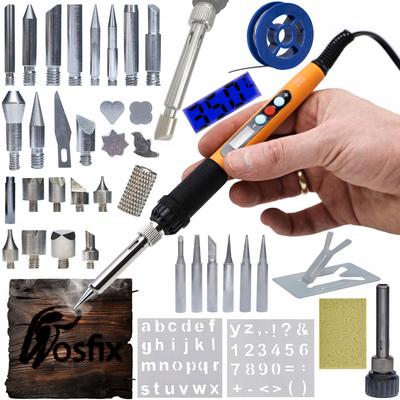 Rosfix Precision Soldering Iron Set with Display Rosfix Orange Rottweiler Electric S Series + 30 Wood Burning Elements