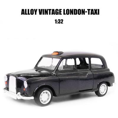 1:32 Legierung Diecast Vintage London-Taxi Automodell Türen öffnen Klassischer Rückzug Miniaturfahrzeug Replikat Für Sammlung Geschenk