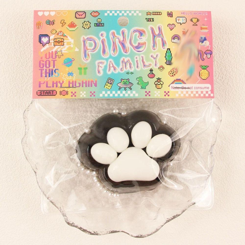 

Plush Black Cat Paw Squeeze Toy TPR Pinch Decompression Toy Cute Cartoon Fidget Toy Kid Style B