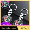 Car Stickers For Alfa Romeo High-end Metal Car Logo Key Chain Keyring Auto Interior Accessories For Alfa Romeo 4C 159 166 Spider