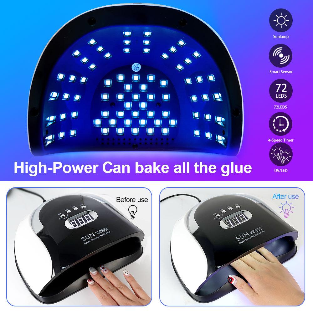 X22 High-Power UV/LED Nail Lamp - 5 Sec Quick-Dry Gel Dryer with 72 Beads