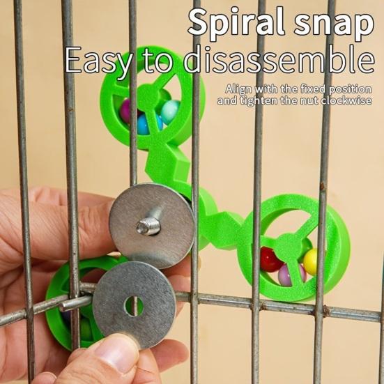 Haustier Kauspielzeug Starke Saugnapfbefestigung Vogelkäfige Buntes Ball Design 360-Grad-Drehung Stressabbau Interaktives Papageienspielzeug