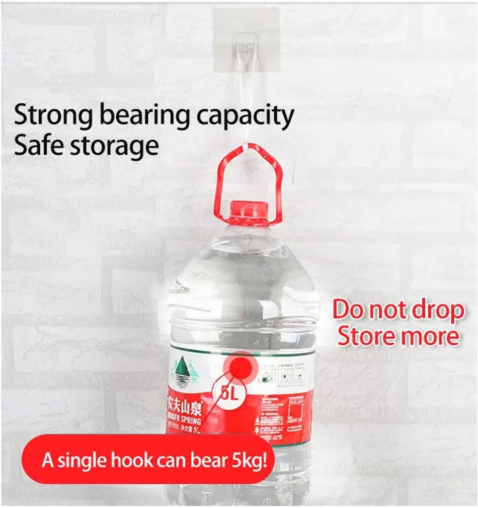 50PCS Double-Sided Adhesive Wall Hooks Utility Hooks Self Adhesive Wall Hooks for Hanging Reusable Hooks for Bathroom Kitchen