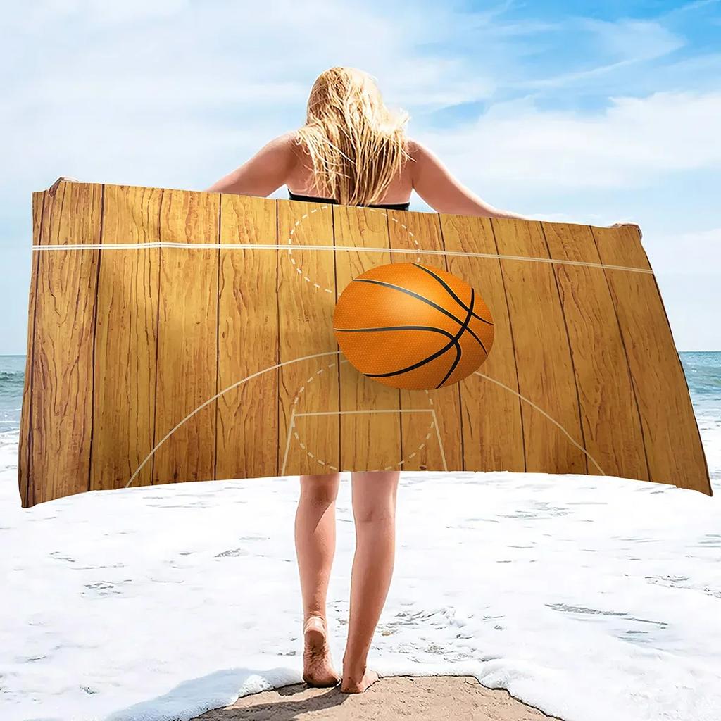 Basketball Large Beach Towel,Soft and Quick Dry Oversized Bath Soft Microfiber for Sports Girls Teens Adults Men