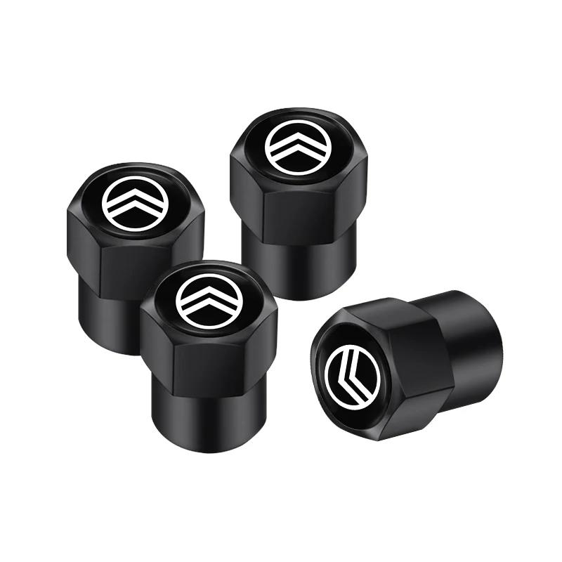 Car 3D Metal Logo Wheel Stem Air Valve Caps Tire Dust Covers For Citroen e-C3 e-C4 X C5X C3 C4 Cactus Picasso C-Crosser C6 C1