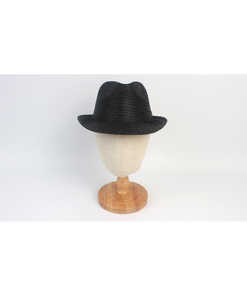 Yunibeosyeolkemiseuteuli Bu Raffia Simple Black Fedora Summer Hat