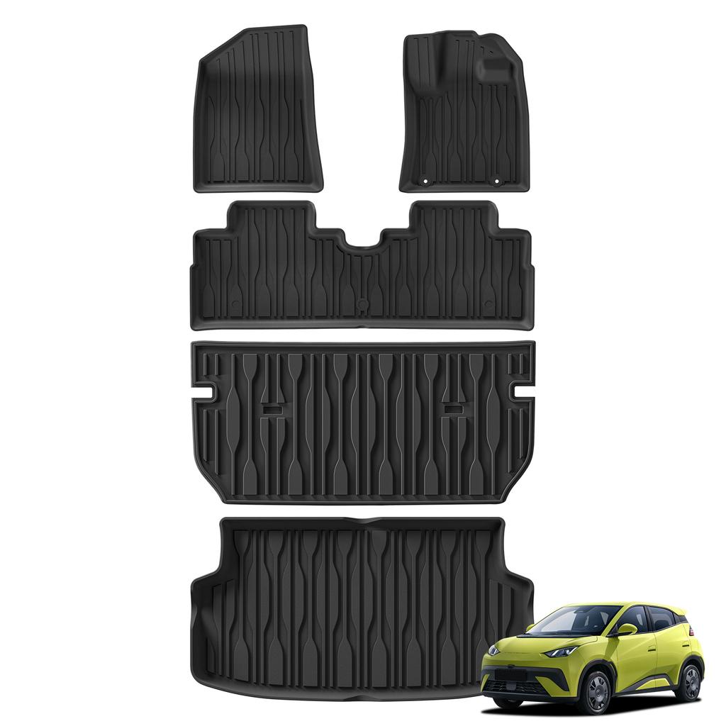 Left/Right Drive for BYD ATTO1 SEAGULL 2026 Car Floor Mats Cargo Liner Trunk Pad Backrest Liner TPE Foot Mat All Weather Black
