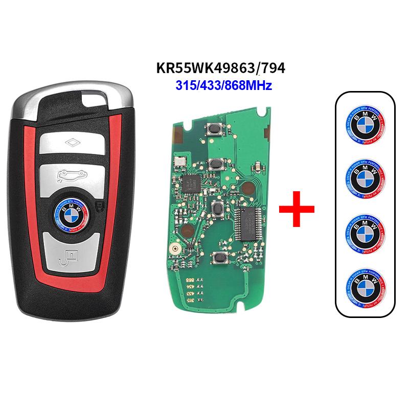 4 Buttons BMW Smart Remote Car Key Fob KR55WK49863 PCF7945 ID49 Chip 315/433/868MHz Uncut Key CAS4 FEM For 3 5 7 Series F30 F10 cwsh87