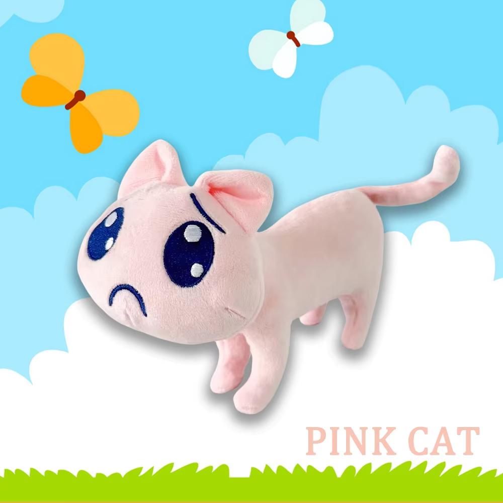 Kawaii Needy Girl Overdose Cat Nidigga Pien Plush Toys Cute A.P. Cat Dolls Cartoon Pink Sad Cat Stuffed Doll Fans Birthday Gifts
