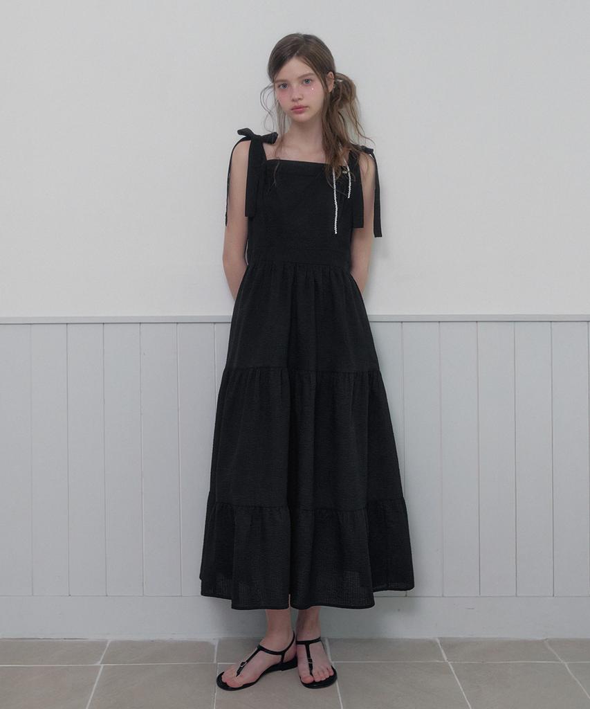 Teuwi Pendu Tiered Strap Sleeveless Long Dress