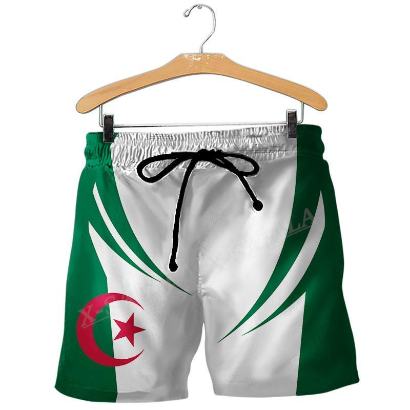 

Футболка с 3D принтом флага Алжира, короткий комбинированный пляжный комплект, мужская летняя повседневная мужская футболка с короткими рукавами, шорты для доски, комплект XL