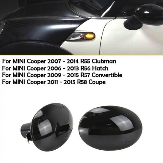 2X LED Side Marker Light Flowing Turn Signal For Mini Cooper R55 R56 R57 R58 R59