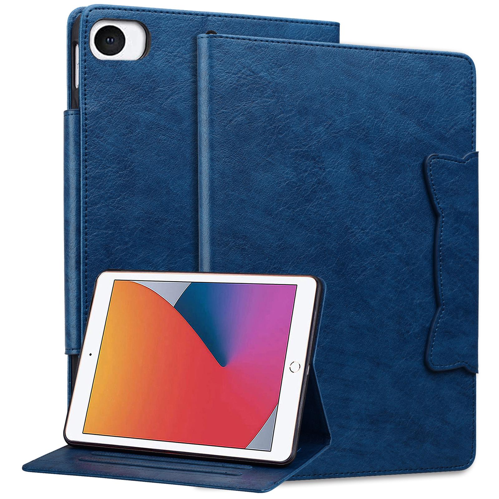 

For iPad Mini/Mini 2/mini 3/mini 4/mini (2019) 7.9 inch Case Cat-Shaped Magnetic Clasp Leather Business Cover Blue