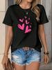 WomenS Casual Crew Neck TShirt ValentineS Day Heart Print Harajuku Sleeve Casual Clothing Street Tops Tees Aesthetic Clothes