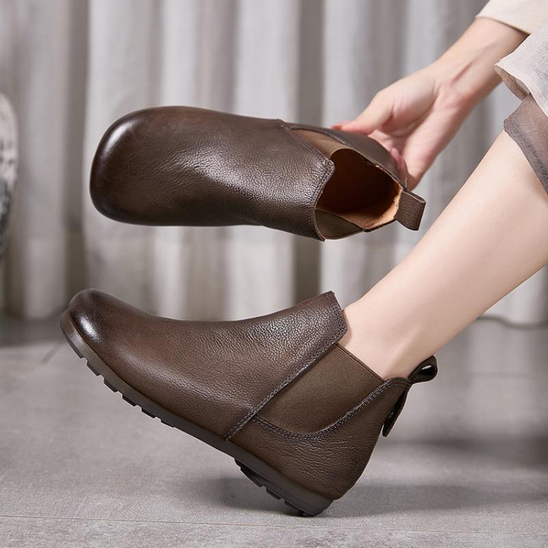 Women's Shoes, Genuine Leather Women's Boots, Lazy Boots