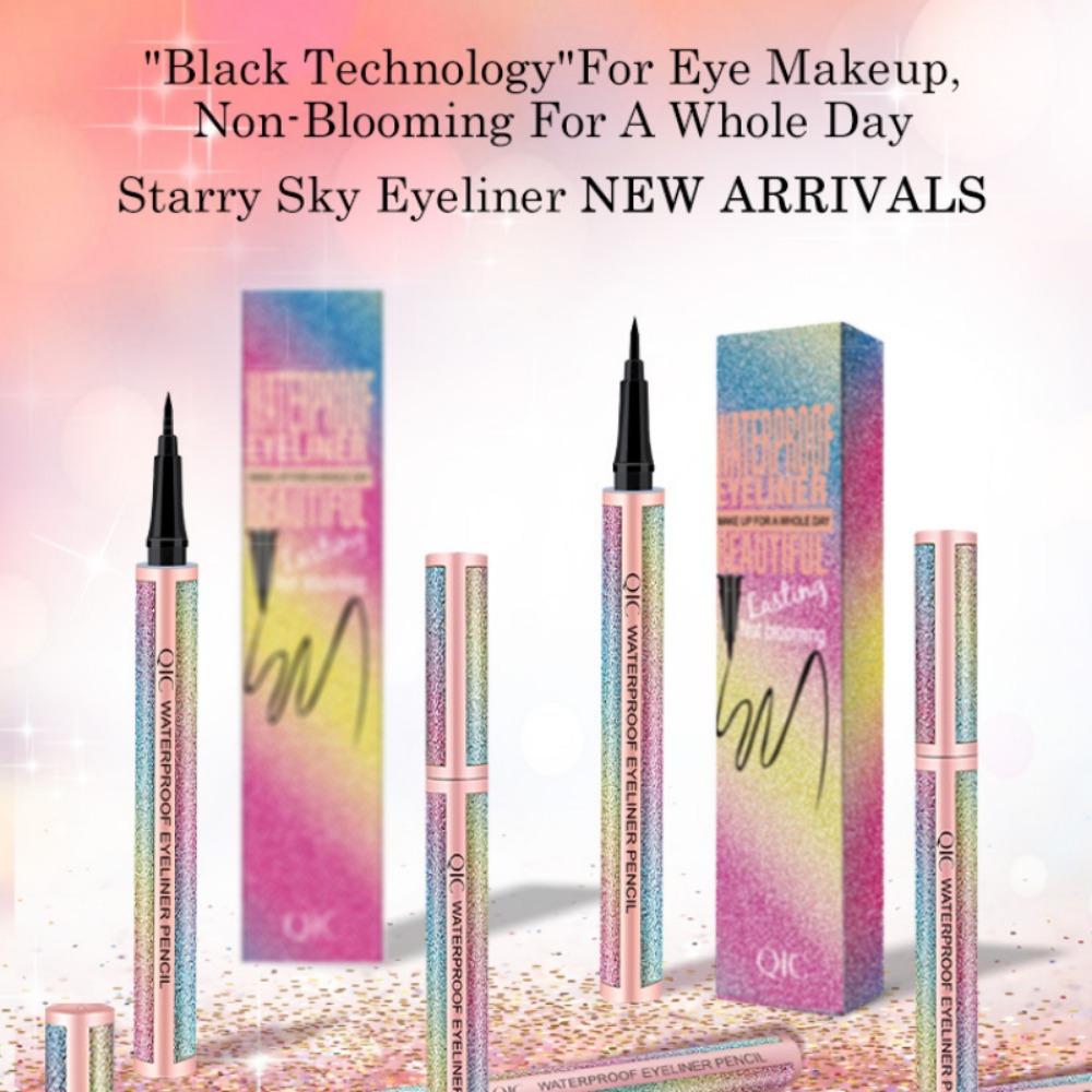 QIC Star Eye Eyeliner, Waterproof Sweat and Makeup, Not Smudge, Beginner Scholar Eyeliner Pen Beauty Makeup