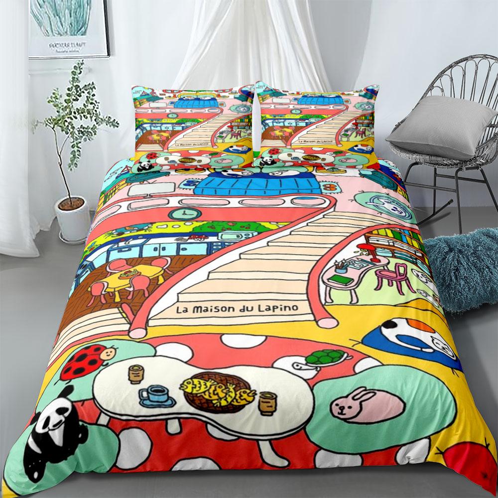 Babar and Zephir Bedding Set Without Sheet King Queen Double Full Twin Single Size Bed Linen Set