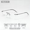 Lzabella Titanium Rectangular Rimless Eyeglasses Frame Simple And Stylish Men and Women Lightweight Frameless Glasses 1603