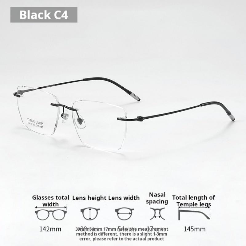 Lzabella Titanium Rectangular rimless Eyeglasses Frame Simple And Stylish Men and Women Lightweight Frameless Glasses 1603