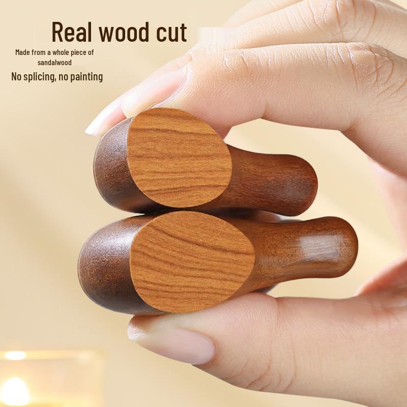 Sandalwood 4-in-1 Scalp Massager: Gua Sha, Meridian Dredging, Follicle Care Comb