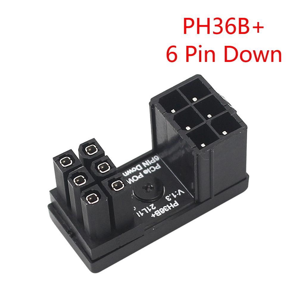 Turn Connector 6 Pin/8 Pin Power Adapter Board 180 Degree Angle GPU Power Connector for PC Computer Graphics Card