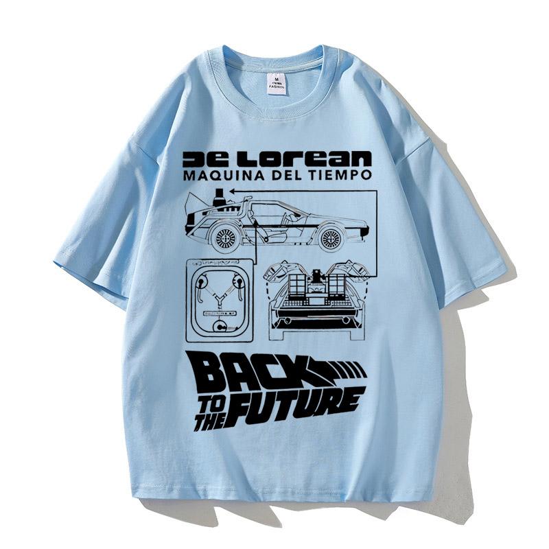 DeLorean Back To The Future Cool High Quality Cotton T-shirt Fitness T Shirt Streetwear Graphic Unisex Tops Tees Men's Clothing