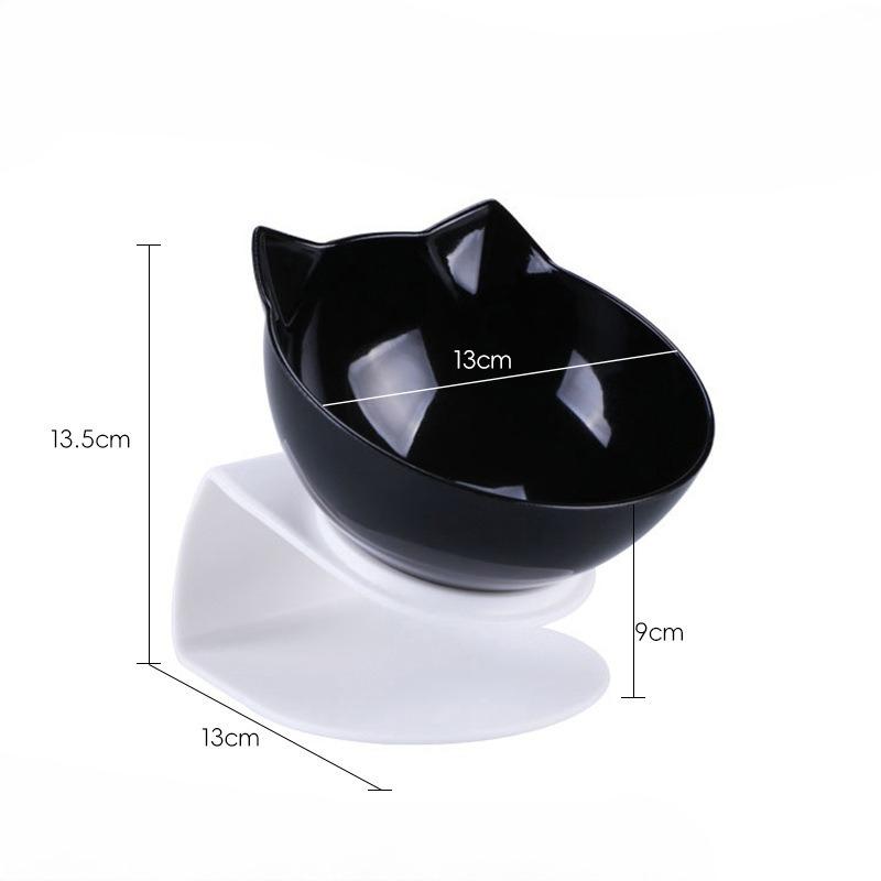 

Pet Bowl, Cat Bowl, Cervical Vertebrae Protection High-legged Bowl, Inclined Transparent Cat Head Bowl, Cat and Dog Basin White base чёрный