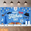 2D Blue Father's Day Backdrop, Gentleman Themed Photo Banner