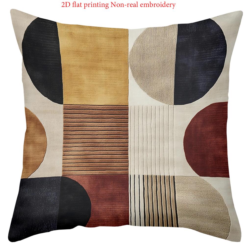 Moderne Geometrisches Muster 2D Gedruckte Sofakissen Polyester Kissenbezug, Sofa Dekokissenbezug, Nachttisch Wurfkissen