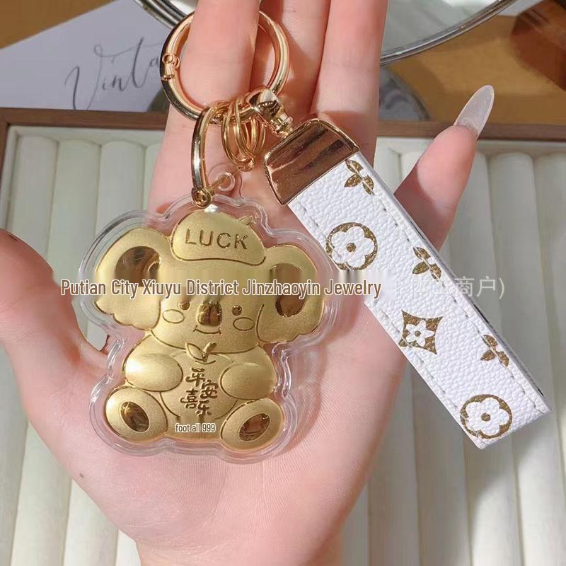 24K Gold Koala Pendant: Peace, Joy & Wealth Keychain Gift