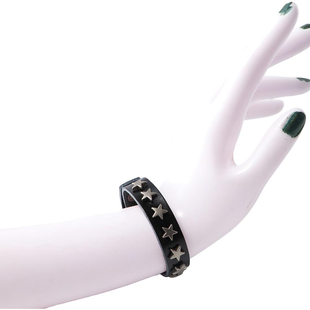 

Star Spikes Rivet Girl Bangles Korean Hand Rope Fashion Jewelry Women Bracelet Leather Bracelet чёрный
