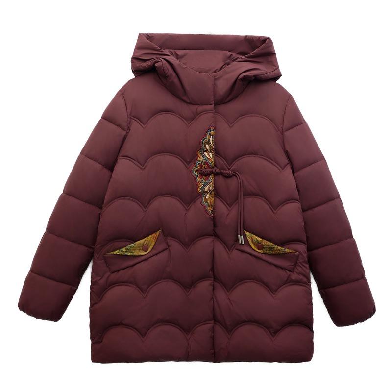 Medium mother cotton clothes winter new medium and large size cotton clothes hooded thickened jacket