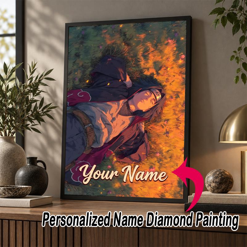 Personalized Itachi Uchiha Diamond Art Custom Name 5D Diamond Painting Full Drill DIY Craft