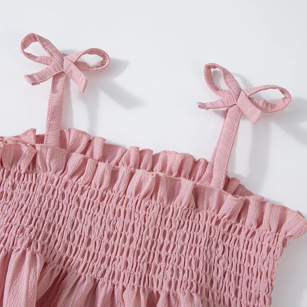 Children's Clothing Sets Bow Strappy Top + Wide-leg Pants 2pcs Sets Toddler Girl Clothes Baby Girl Outfit Set