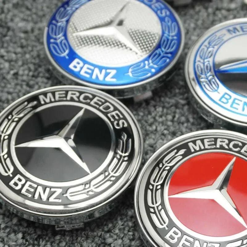 4PCS 60mm Diameter ABS Hub Cover for Mercedes-Benz Cars And SUVs Replacement Wheel Hub Cap