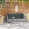Day and Night - Day and Night Corner Sectional Seat with Cushions 2 Pcs Gray PE Rattan