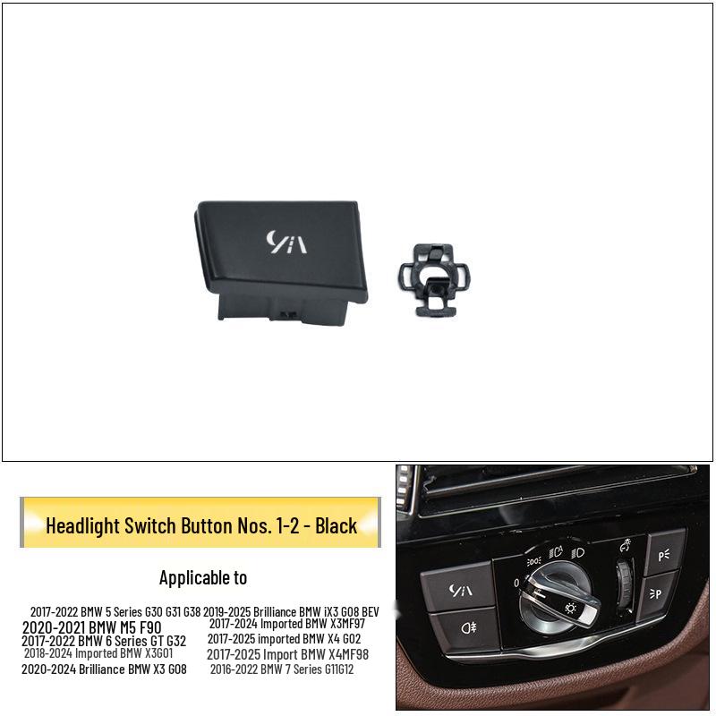 

BMW 5 & 6 Series GT Headlight Switch Panel & Knob Cover for 525i G30