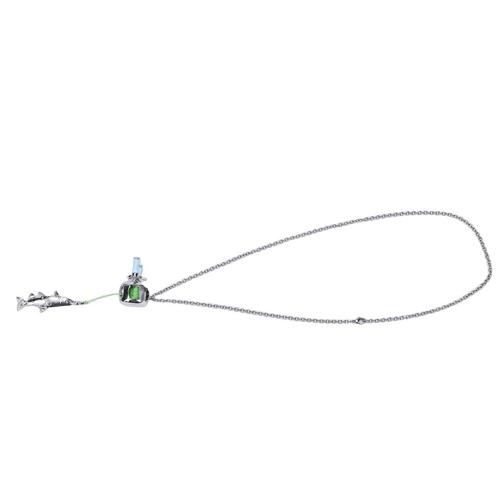   Fishing Reel Necklace   Reel Pendant Necklace with Rotating Handle for Backpack Collectibles