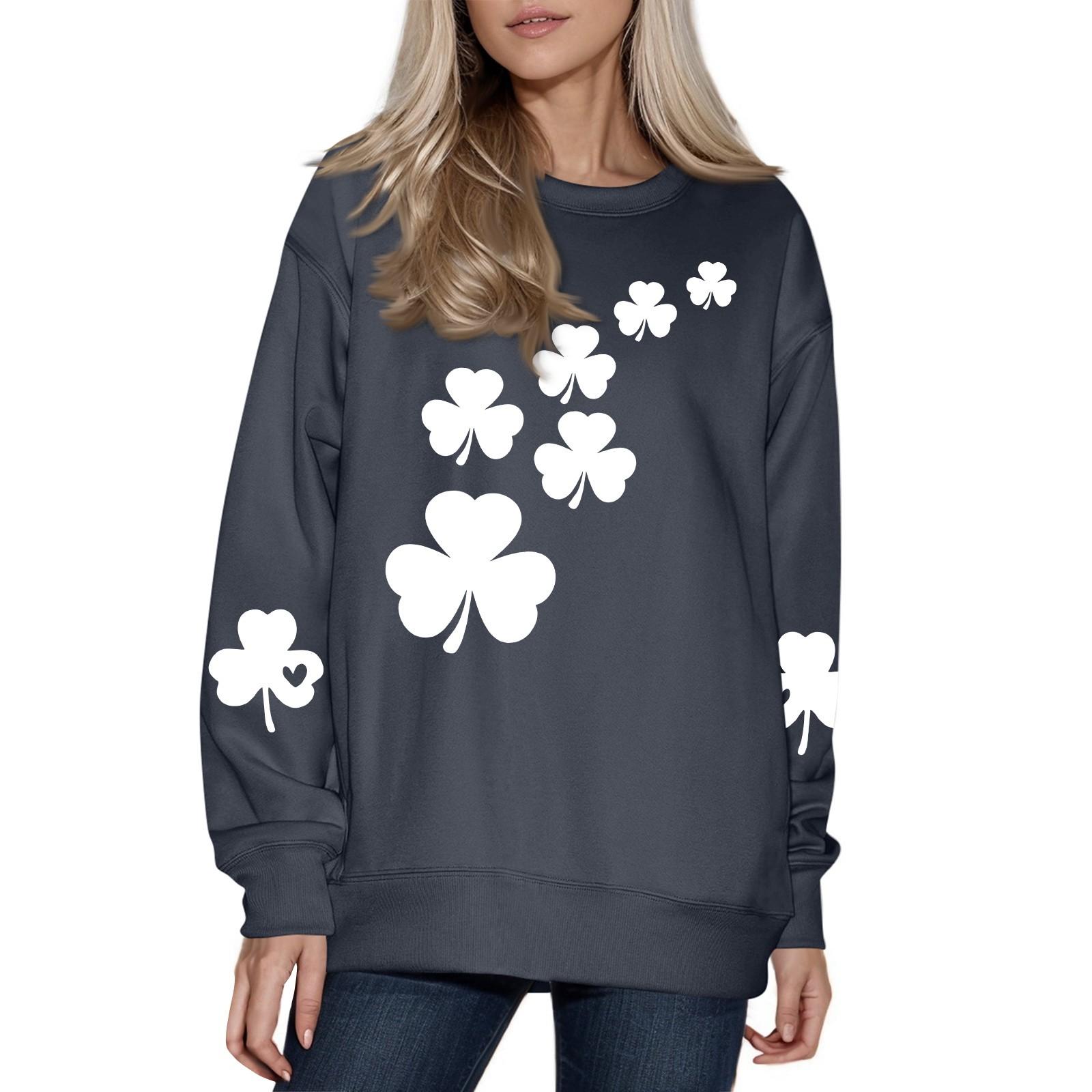 

Женская модная повседневная толстовка с длинным рукавом и круглым вырезом M белый