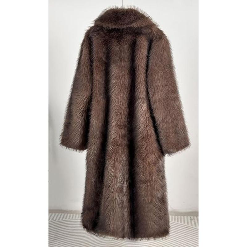 Jakke i imitert pels forlenget damejakke i imitert revepels tofarget kåpe varm vinterpels